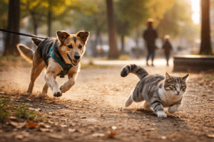 como evitar que mi perro persiga gatos