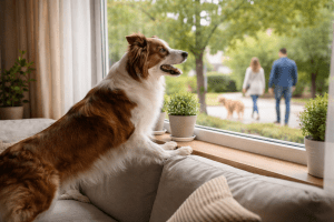 mi perro ladra por la ventana